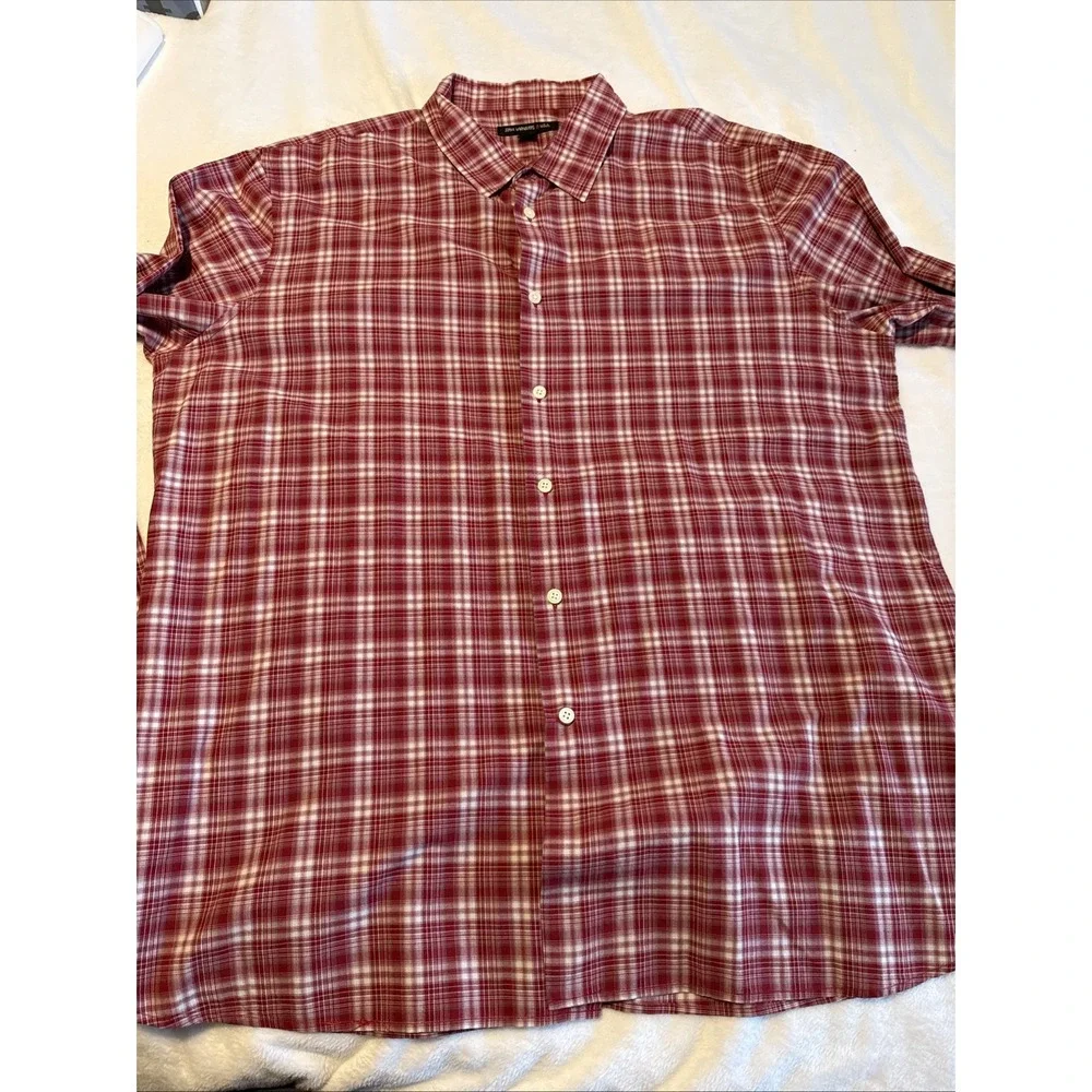 John Varvatos‎ USA Shirt Lot 3 Mens XXL Plaid Floral Button Front 26 P2P